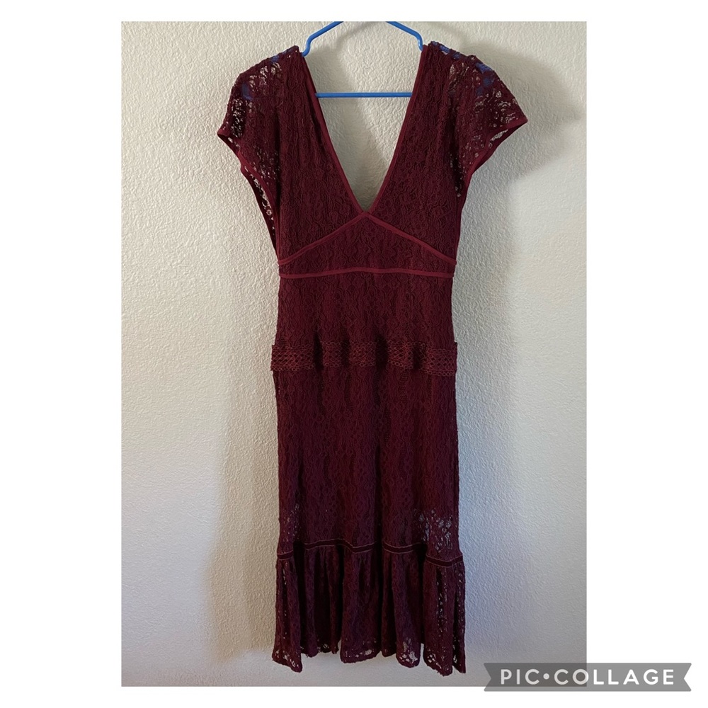 Foxiedox Burgandy Midi Dress
